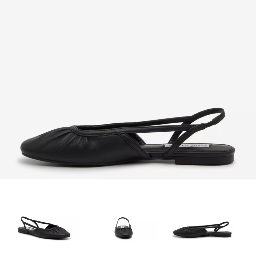 Steve Madden Black Slingback Flats